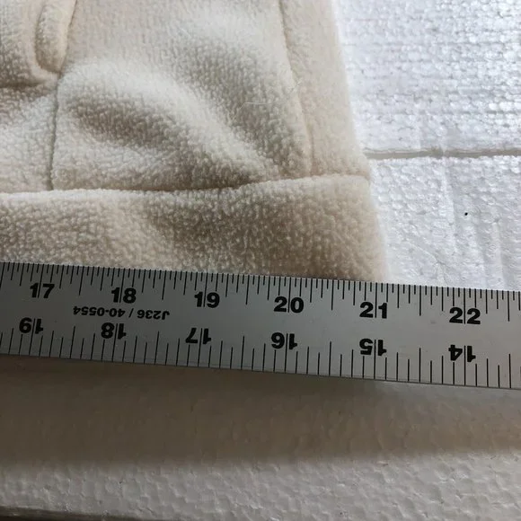 Merona Womens  Size L Full Zip Knit Sweater Jacket Fleece Ivory White Coat - Picture 9 of 12